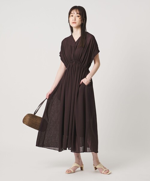UNITED ARROWS(ユナイテッドアローズ)の「スラブ シアー ワンピース ‐ウォッシャブル‐(ワンピース・レディース・コバルトブルー/ダークブラウン/ブラック・38/36)」の3枚目の写真