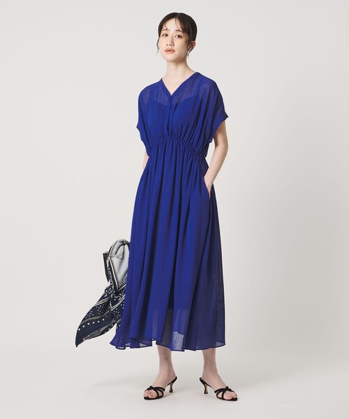 UNITED ARROWS(ユナイテッドアローズ)の「スラブ シアー ワンピース ‐ウォッシャブル‐(ワンピース・レディース・コバルトブルー/ダークブラウン/ブラック・38/36)」の9枚目の写真
