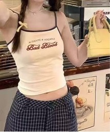 Chiina（チーナ）の「【Chiina】配色ロゴプリントコンパクトキャミソール（キャミソール）」