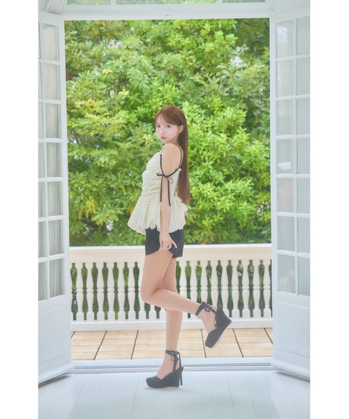 MISTREASS(ミストレアス)の「Polka Dot Peplum Ribbon Top(シャツ/ブラウス・レディース・ホワイト/ブラック・FREE)」の9枚目の写真