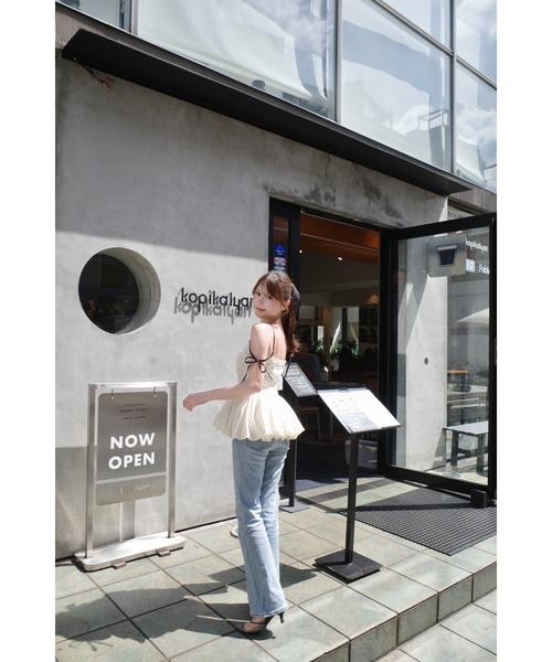 MISTREASS(ミストレアス)の「Polka Dot Peplum Ribbon Top(シャツ/ブラウス・レディース・ホワイト/ブラック・FREE)」の19枚目の写真