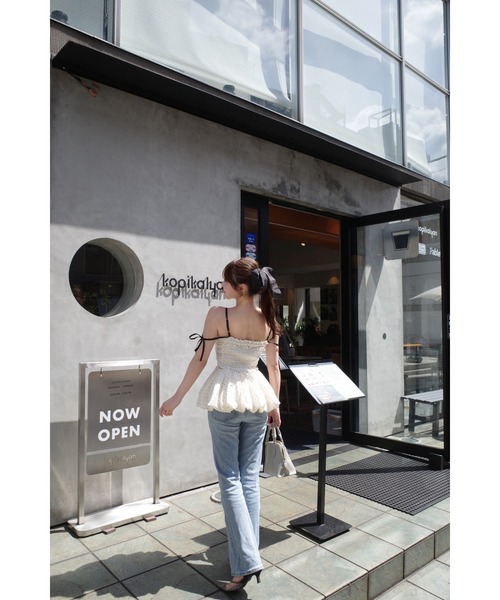 MISTREASS(ミストレアス)の「Polka Dot Peplum Ribbon Top(シャツ/ブラウス・レディース・ホワイト/ブラック・FREE)」の21枚目の写真