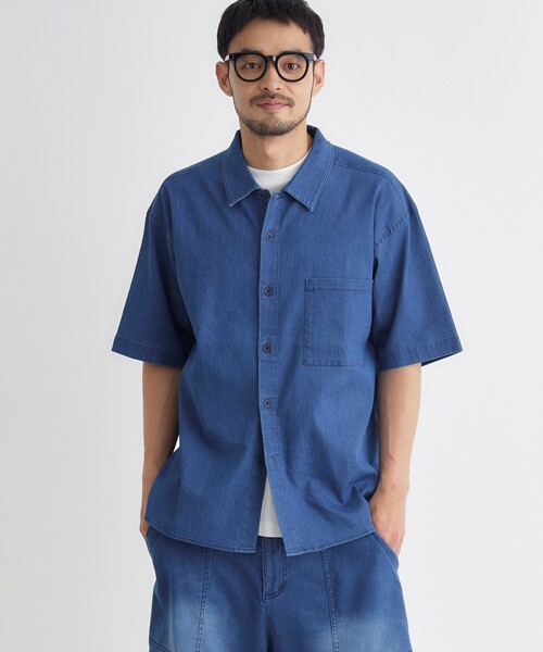 BACK NUMBER（バックナンバー）の「メッシュデニムシャツ（シャツ/ブラウス・メンズ・ブルー系その他/ブラック・05/04/06/03）」の3枚目の写真