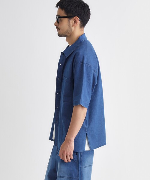 BACK NUMBER（バックナンバー）の「メッシュデニムシャツ（シャツ/ブラウス・メンズ・ブルー系その他/ブラック・05/04/06/03）」の4枚目の写真
