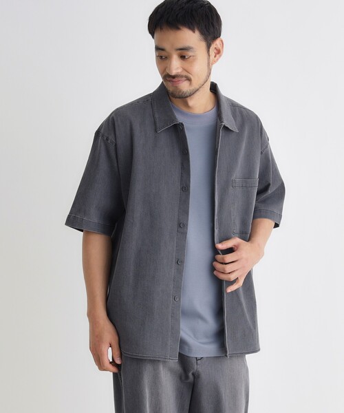 BACK NUMBER（バックナンバー）の「メッシュデニムシャツ（シャツ/ブラウス・メンズ・ブルー系その他/ブラック・05/04/06/03）」の8枚目の写真