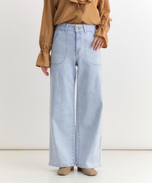 SOMETHING(サムシング)の「SOMETHING(サムシング)【レディース】「LISA」レースアップワイドパンツ(デニムパンツ・レディース・ライトブルー・03)」の1枚目の写真