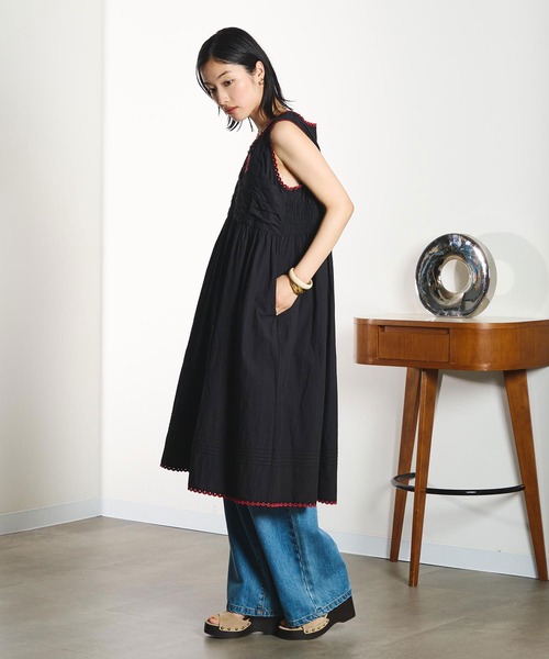 ROSE BUD(ローズバッド)の「【ROSE BUD別注】INDIA IS BEAUTIFUL/BLACK DRESS(ワンピース・レディース・ブラック・ONE SIZE)」の6枚目の写真