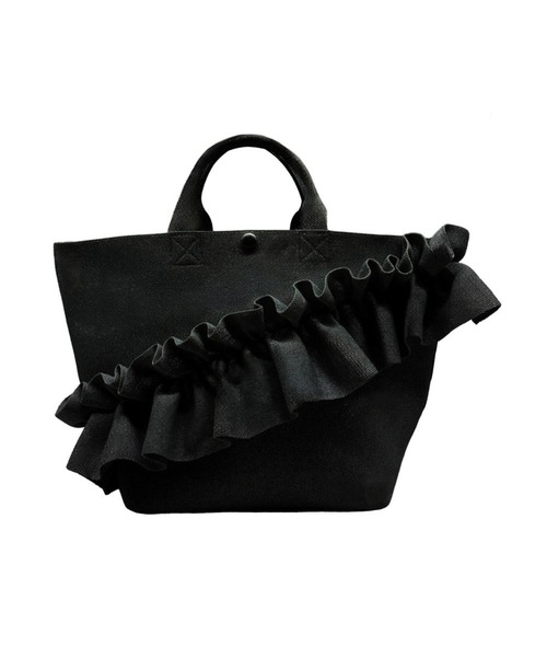 ROOTOTE(ルートート)の「ルートート / フリルバッグ ニットトート 洗濯可 EU.デリ.ルフルラッフル-B(トートバッグ・レディース・ブラック/ネイビー/シルバー/ミント/チョコ・FREE)」の2枚目の写真