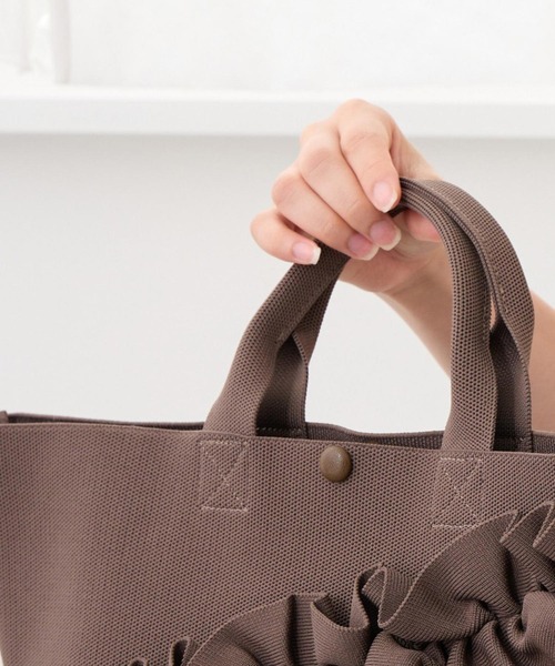 ROOTOTE(ルートート)の「ルートート / フリルバッグ ニットトート 洗濯可 EU.デリ.ルフルラッフル-B(トートバッグ・レディース・ブラック/ネイビー/シルバー/ミント/チョコ・FREE)」の21枚目の写真