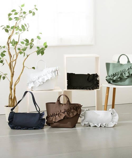 ROOTOTE(ルートート)の「ルートート / フリルバッグ ニットトート 洗濯可 EU.デリ.ルフルラッフル-B(トートバッグ・レディース・ブラック/ネイビー/シルバー/ミント/チョコ・FREE)」の15枚目の写真