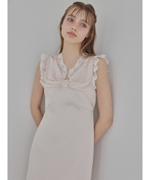 etre loin（エトルワン）の「Lace trim satin ribbon dress / レーストリミングサテンリボンワンピース（ドレス）」