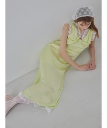 etre loin（エトルワン）の「Lace trim satin ribbon dress / レーストリミングサテンリボンワンピース（ドレス）」