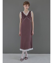 etre loin（エトルワン）の「Lace trim satin ribbon dress / レーストリミングサテンリボンワンピース（ドレス）」