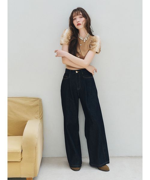 LILY BROWN（リリーブラウン）の「ビジューリボンパールネックレス（ネックレス・レディース・ゴールド/シルバー・F）」の4枚目の写真