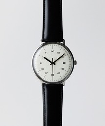 sazare（サザレ）の「「sazare/さざれ」SK02-38mm 自動巻き/ SS SILVER MIRROR FINISH / WHITE DIAL / BLACK CORDOVAN LEATHER（アナログ腕時計）」