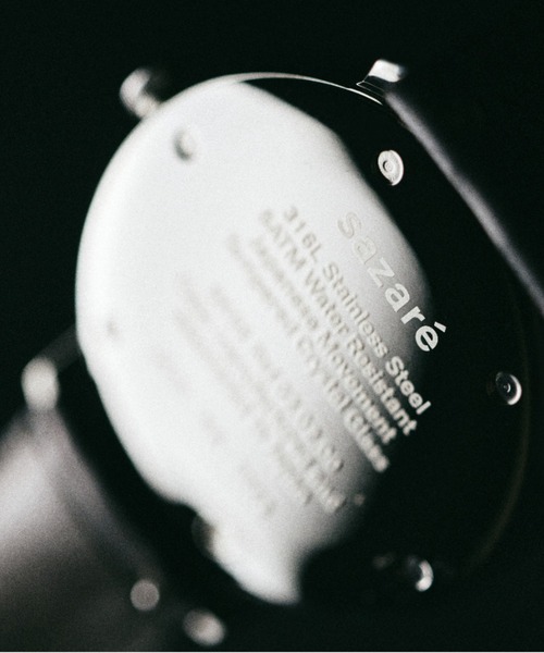 sazare(サザレ)の「「sazare/さざれ」SK02-38mm 自動巻き/ SS SILVER MIRROR FINISH / WHITE DIAL / BLACK CORDOVAN LEATHER(アナログ腕時計・メンズ・シルバー×ブラック・38mm)」の5枚目の写真