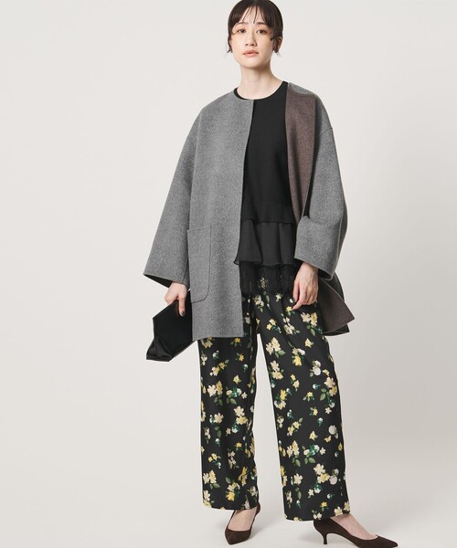 UNITED ARROWS(ユナイテッドアローズ)の「バイカラー リバー ミドルコート(その他アウター・レディース・その他1/ロイヤルブルー/オフホワイト/ネイビー/イエロー・36/38)」の6枚目の写真