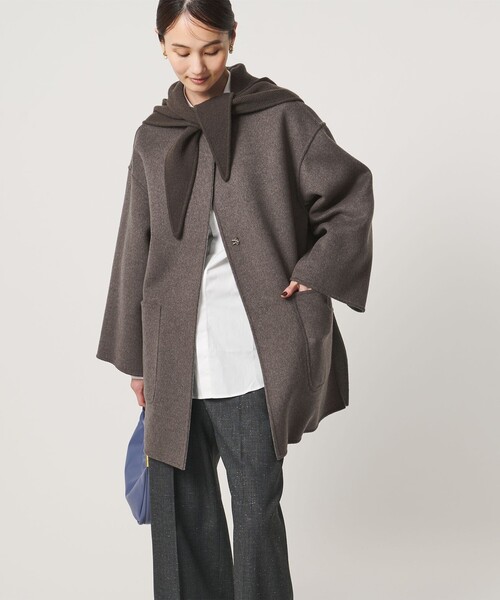UNITED ARROWS(ユナイテッドアローズ)の「バイカラー リバー ミドルコート(その他アウター・レディース・その他1/ロイヤルブルー/オフホワイト/ネイビー/イエロー・36/38)」の10枚目の写真