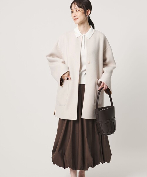 UNITED ARROWS(ユナイテッドアローズ)の「バイカラー リバー ミドルコート(その他アウター・レディース・その他1/ロイヤルブルー/オフホワイト/ネイビー/イエロー・36/38)」の13枚目の写真
