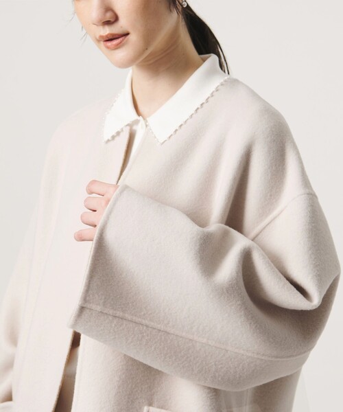 UNITED ARROWS(ユナイテッドアローズ)の「バイカラー リバー ミドルコート(その他アウター・レディース・その他1/ロイヤルブルー/オフホワイト/ネイビー/イエロー・36/38)」の14枚目の写真