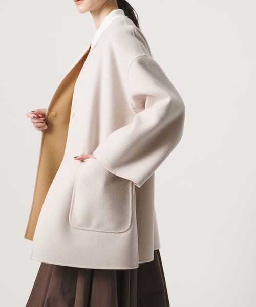 UNITED ARROWS(ユナイテッドアローズ)の「バイカラー リバー ミドルコート(その他アウター・レディース・その他1/ロイヤルブルー/オフホワイト/ネイビー/イエロー・36/38)」の15枚目の写真