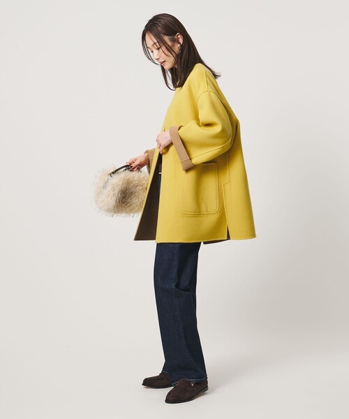 UNITED ARROWS(ユナイテッドアローズ)の「バイカラー リバー ミドルコート(その他アウター・レディース・その他1/ロイヤルブルー/オフホワイト/ネイビー/イエロー・36/38)」の21枚目の写真
