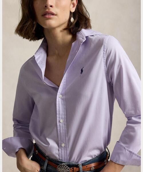 POLO RALPH LAUREN（ポロ ラルフ ローレン）の「クラシック フィット コットン ツイル シャツ（シャツ/ブラウス・レディース・パープル・S/M/XS）」の7枚目の写真