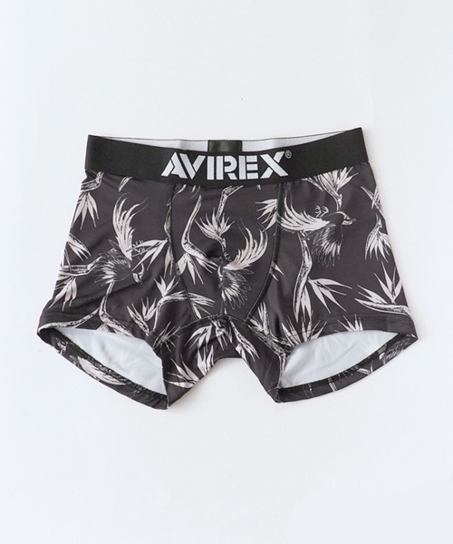 AVIREX(アヴィレックス)の「AVIREX/アビレックス AX Aloha Pattern Boxer Shorts アロハシャツ風 総柄 ボクサーショーツ アンダーウェア メンズ ブランドロゴ 2026夏 夏物(ボクサーパンツ・メンズ・ブラック/サックスブルー・XL/L/M)」の1枚目の写真