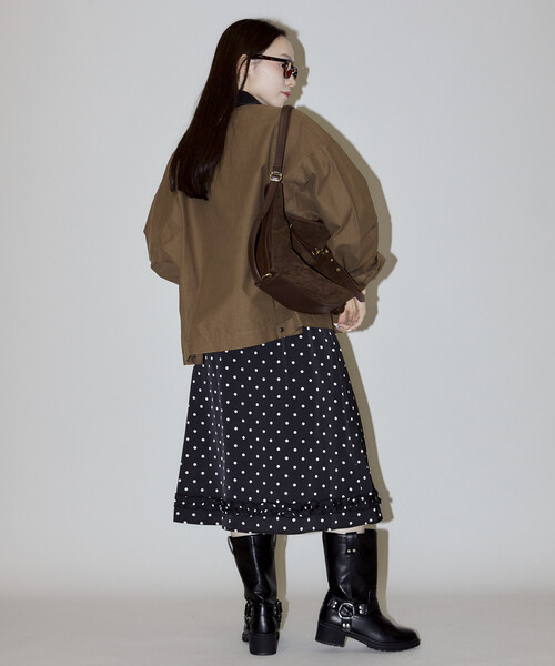 PUBLUX(パブリュクス)の「PUBLUX/パブリュクス ドッド シアー ミディアム スカート 限定展開(スカート・レディース・オフホワイト/ブラック・フリ-)」の9枚目の写真
