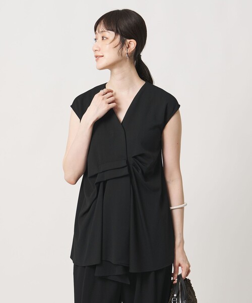 UNITED ARROWS（ユナイテッドアローズ）の「Spiree ジャージー フレンチスリーブ ブラウス（シャツ/ブラウス・レディース・ブラック/ダークブラウン・FREE）」の12枚目の写真