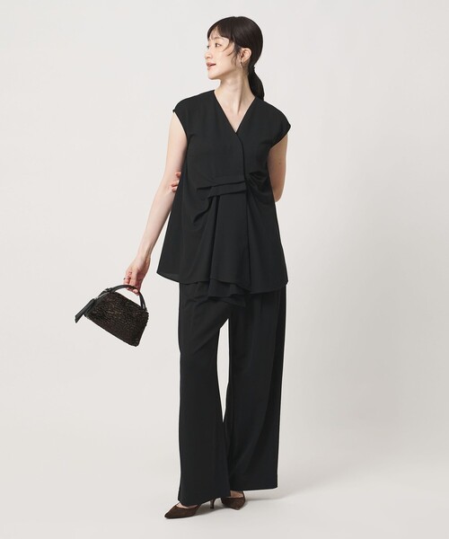 UNITED ARROWS（ユナイテッドアローズ）の「Spiree ジャージー フレンチスリーブ ブラウス（シャツ/ブラウス・レディース・ブラック/ダークブラウン・FREE）」の14枚目の写真