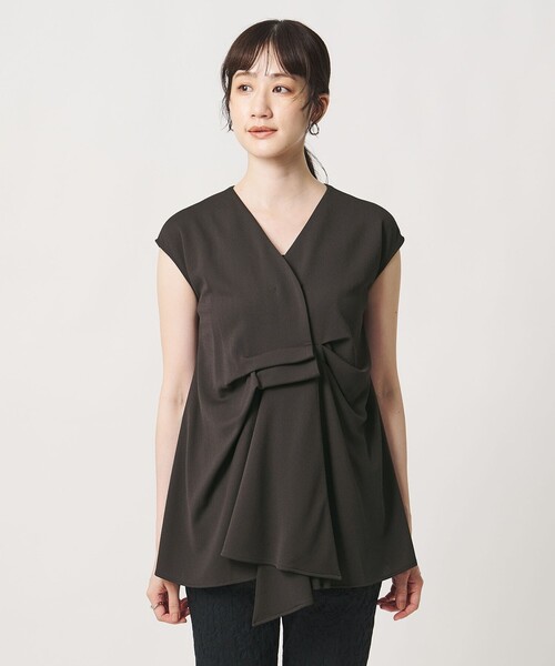 UNITED ARROWS（ユナイテッドアローズ）の「Spiree ジャージー フレンチスリーブ ブラウス（シャツ/ブラウス・レディース・ブラック/ダークブラウン・FREE）」の15枚目の写真