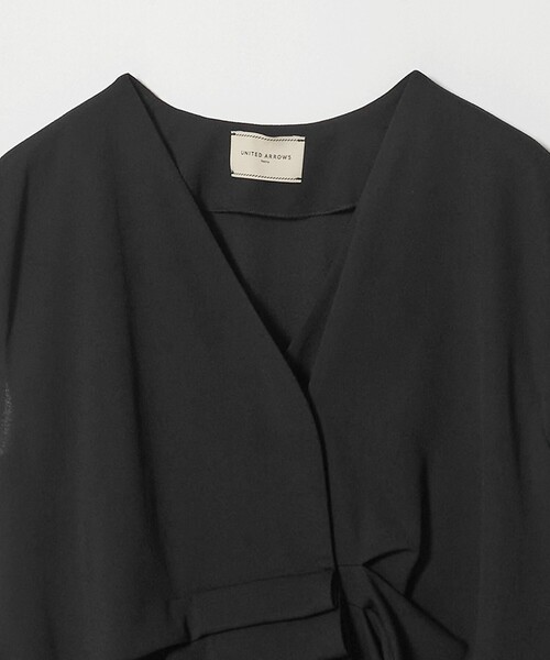 UNITED ARROWS（ユナイテッドアローズ）の「Spiree ジャージー フレンチスリーブ ブラウス（シャツ/ブラウス・レディース・ブラック/ダークブラウン・FREE）」の4枚目の写真