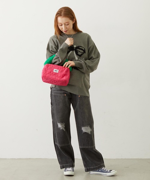 MILKFED.(ミルクフェド)の「CHERRY QUILTED FUR HANDLE BAG(ハンドバッグ・レディース・ピンク/ベージュ/ブラック・ONE SIZE)」の14枚目の写真