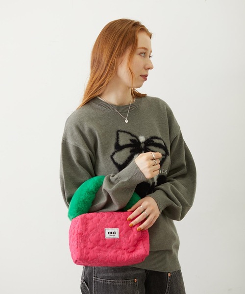 MILKFED.(ミルクフェド)の「CHERRY QUILTED FUR HANDLE BAG(ハンドバッグ・レディース・ピンク/ベージュ/ブラック・ONE SIZE)」の8枚目の写真