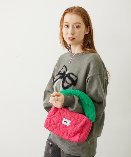 MILKFED.(ミルクフェド)の「CHERRY QUILTED FUR HANDLE BAG(ハンドバッグ・レディース・ピンク/ベージュ/ブラック・ONE SIZE)」の10枚目の写真