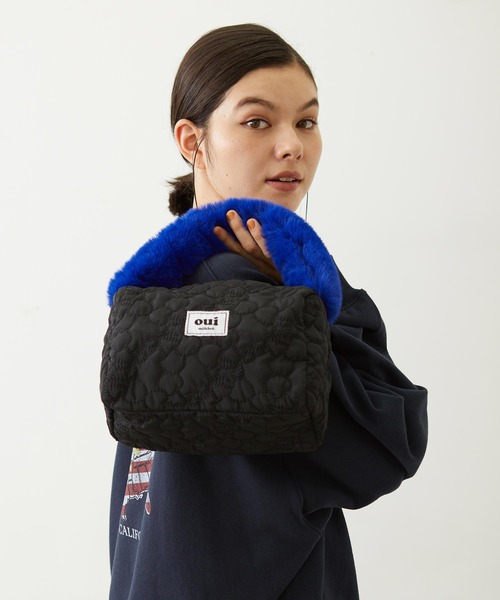 MILKFED.(ミルクフェド)の「CHERRY QUILTED FUR HANDLE BAG(ハンドバッグ・レディース・ピンク/ベージュ/ブラック・ONE SIZE)」の22枚目の写真