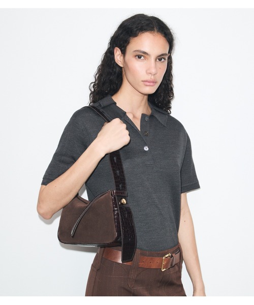 TORY BURCH(トリーバーチ)の「ロミー スエード スモール ショルダーバッグ(ショルダーバッグ・レディース・ダークブラウン・ONE SIZE)」の6枚目の写真