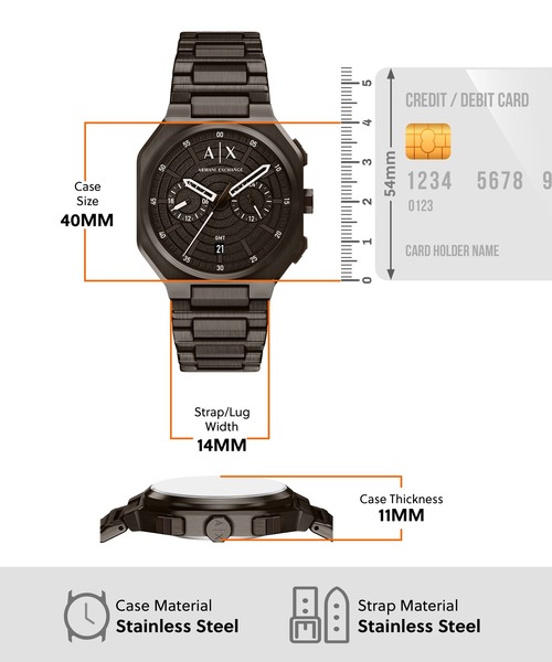 ARMANI EXCHANGE(アルマーニエクスチェンジ)の「アルマーニ・エクスチェンジ 腕時計 メンズ アナログ ステンレス AX1479(アナログ腕時計・メンズ・ブラウン・FREE)」の3枚目の写真