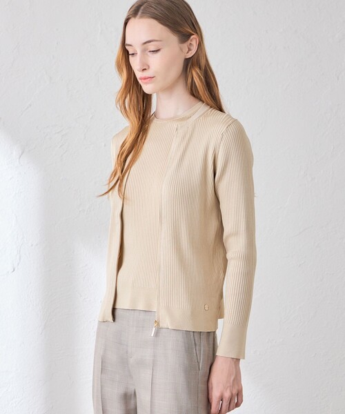 MACKINTOSH LONDON(マッキントッシュ ロンドン)の「ブライトレーヨンジップカーディガン(カーディガン/ボレロ・レディース・オレンジ/ネイビー/ベージュ/ピンク系その他2・38/40)」の2枚目の写真