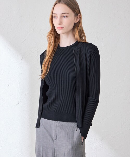 MACKINTOSH LONDON(マッキントッシュ ロンドン)の「ブライトレーヨンジップカーディガン(カーディガン/ボレロ・レディース・オレンジ/ネイビー/ベージュ/ピンク系その他2・38/40)」の3枚目の写真