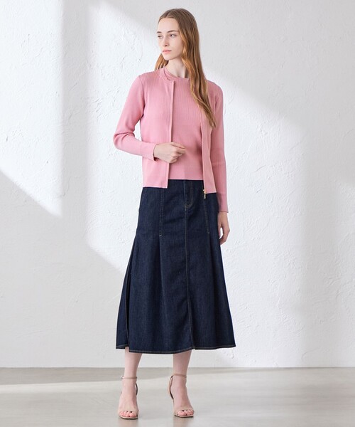 MACKINTOSH LONDON(マッキントッシュ ロンドン)の「ブライトレーヨンジップカーディガン(カーディガン/ボレロ・レディース・オレンジ/ネイビー/ベージュ/ピンク系その他2・38/40)」の7枚目の写真