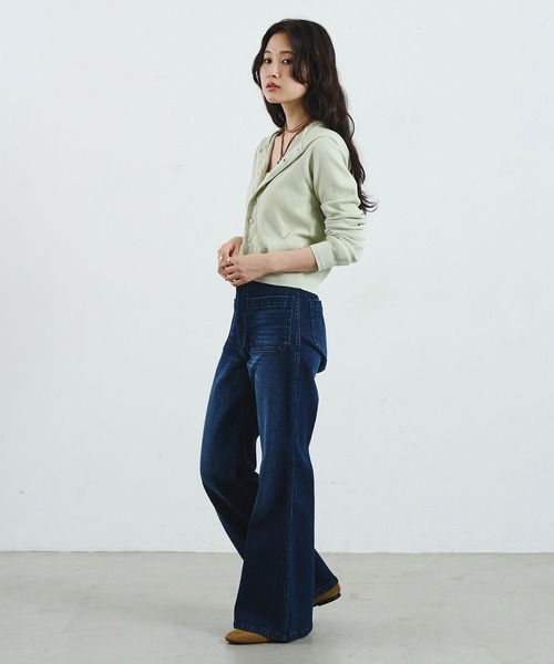 ROSE BUD(ローズバッド)の「【ROSE BUD別注】FAITH COTTON THERMAL HODDIE CARDIGAN(カーディガン/ボレロ・レディース・バーガンディー/イエロー/ライトグリーン・ONE SIZE)」の8枚目の写真