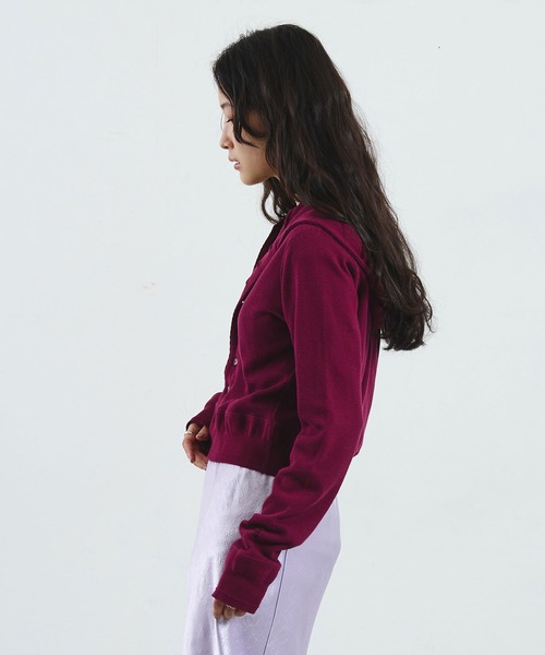 ROSE BUD(ローズバッド)の「【ROSE BUD別注】FAITH COTTON THERMAL HODDIE CARDIGAN(カーディガン/ボレロ・レディース・バーガンディー/イエロー/ライトグリーン・ONE SIZE)」の12枚目の写真