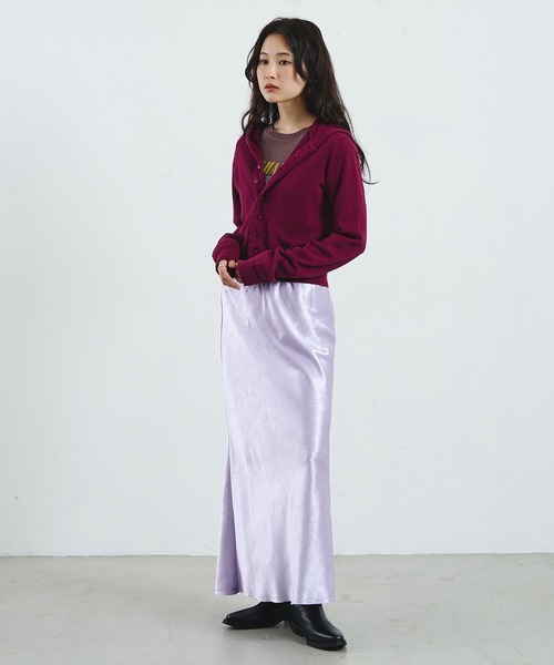 ROSE BUD(ローズバッド)の「【ROSE BUD別注】FAITH COTTON THERMAL HODDIE CARDIGAN(カーディガン/ボレロ・レディース・バーガンディー/イエロー/ライトグリーン・ONE SIZE)」の15枚目の写真