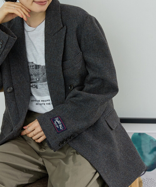 FREAK'S STORE(フリークスストア)の「ENGLISH WOOL ジャケット/イングリッシュウール ジャケット/ダブルジャケット(その他アウター・レディース・グレー/オリーブ・SMALL/MEDIUM)」の3枚目の写真