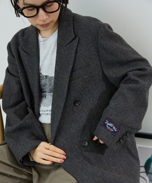 FREAK'S STORE(フリークスストア)の「ENGLISH WOOL ジャケット/イングリッシュウール ジャケット/ダブルジャケット(その他アウター・レディース・グレー/オリーブ・SMALL/MEDIUM)」の4枚目の写真