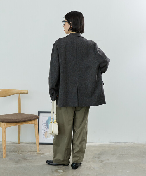 FREAK'S STORE(フリークスストア)の「ENGLISH WOOL ジャケット/イングリッシュウール ジャケット/ダブルジャケット(その他アウター・レディース・グレー/オリーブ・SMALL/MEDIUM)」の8枚目の写真