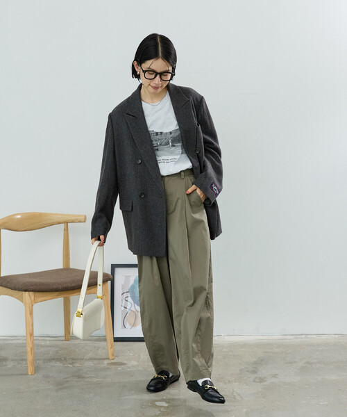 FREAK'S STORE(フリークスストア)の「ENGLISH WOOL ジャケット/イングリッシュウール ジャケット/ダブルジャケット(その他アウター・レディース・グレー/オリーブ・SMALL/MEDIUM)」の9枚目の写真