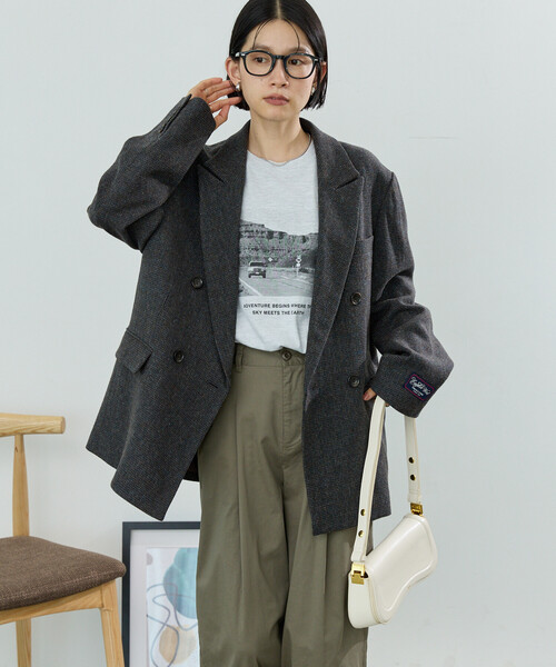 FREAK'S STORE(フリークスストア)の「ENGLISH WOOL ジャケット/イングリッシュウール ジャケット/ダブルジャケット(その他アウター・レディース・グレー/オリーブ・SMALL/MEDIUM)」の11枚目の写真